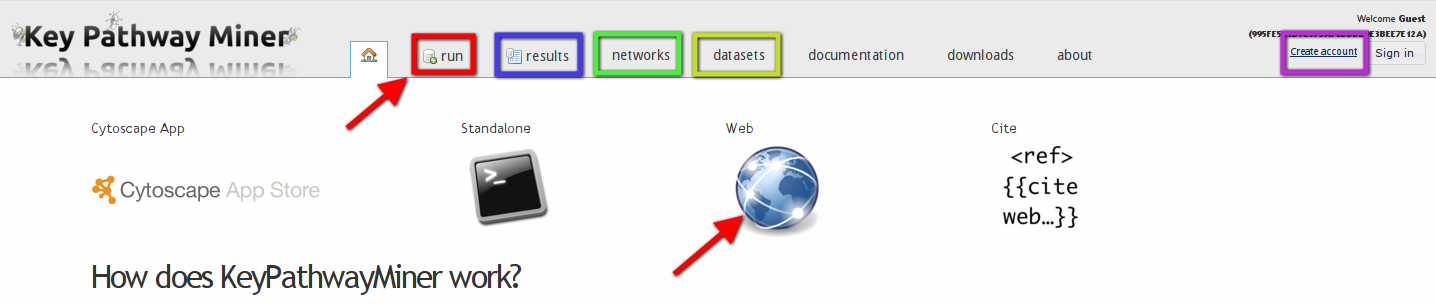 The header of the KPM web application.